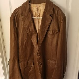Vintage Leather Blazer Mens s46